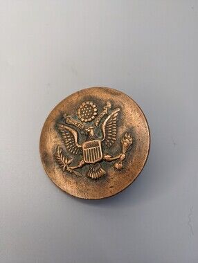 WWI Era US Cavalry Great Seal Bridle Rosette Military Horse Harness Brass